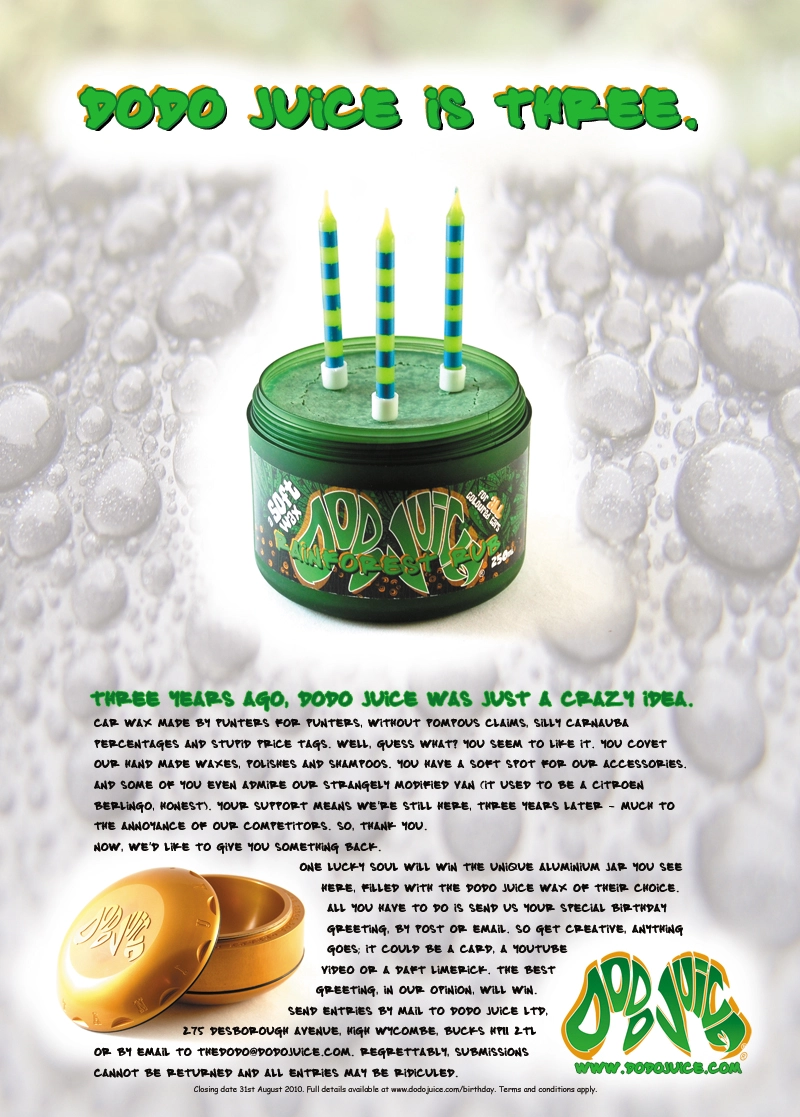 Dodo-Juice_3rd-bday-ad_Jun-2010_800x1117px.webp